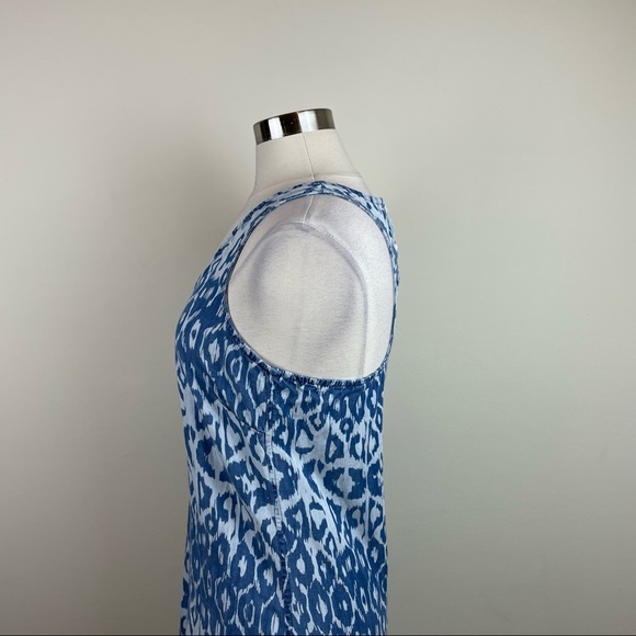 Cloth & Stone Blue Geometric Denim Tunic Dress Top Women Small - Picture 5 of 8